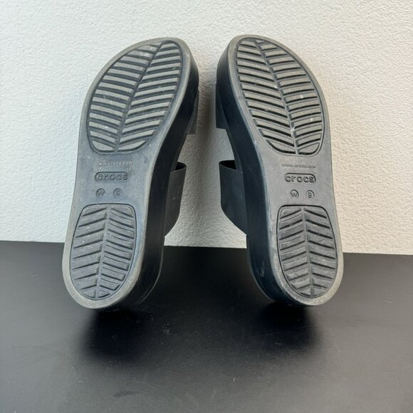 CROCS Black Platform Sandals - Picture 6 of 9